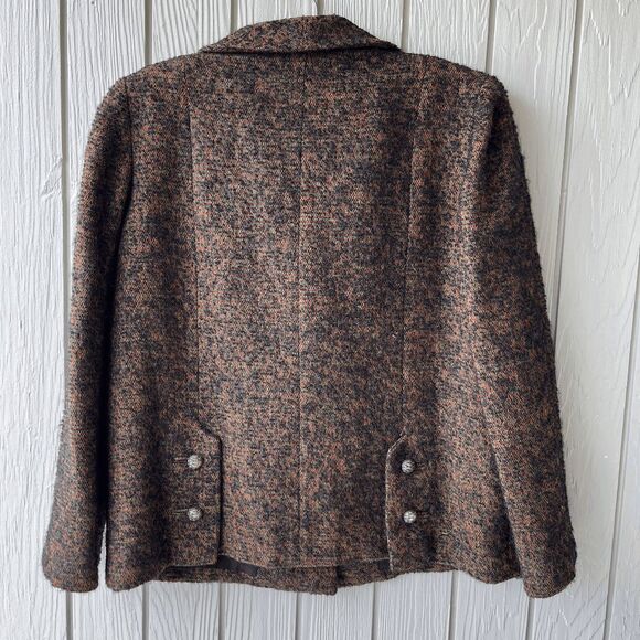 VTG 60s Abe Reinis Tweed Coat L ACWA Union Made USA Textured Short Jacket - Picture 11 of 12